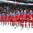 MOSCOW, RUSSIA - MAY 22: Team Russia players look on during the national anthem following a 7-2 bronze medal game win over the U.S. at the 2016 IIHF Ice Hockey World Championship. (Photo by Andre Ringuette/HHOF-IIHF Images)

